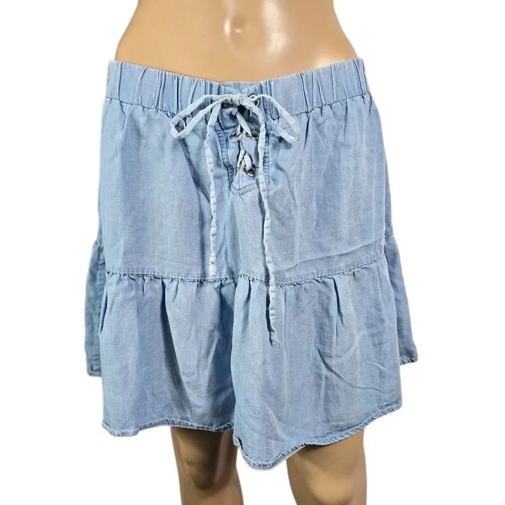 Heart Soul Light Blue Mini Denim Skirt Size M